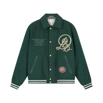Dstrezzed Dstrezzed - Jack Varsity Bomber - Heren - Jassen - Groen - Maat: M Wol