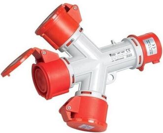 Rosi Collection Rosi - Spina adattatore triplo cee rosso 1415 ip44 5poli 3p+n+e 380v 16a trifase