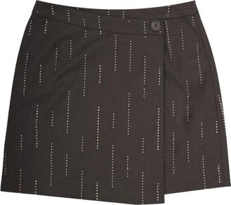 Gestuz Rokken, Dames, Grijs, M, Polyester, Gzadira Wrap Skirt