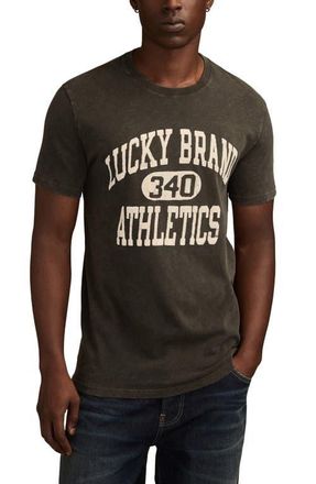 Lucky Brand Athletics Flocked Logo Graphic T-Shirt in Beluga at Nordstrom, Size Xx-Large