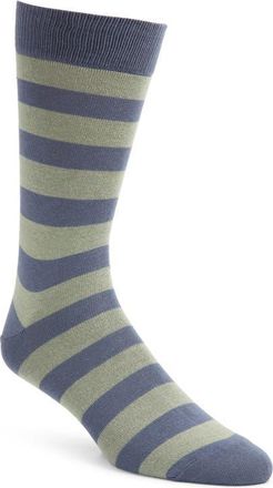 Nordstrom Stripe Cotton Blend Socks in Grey Green Stripe at Nordstrom