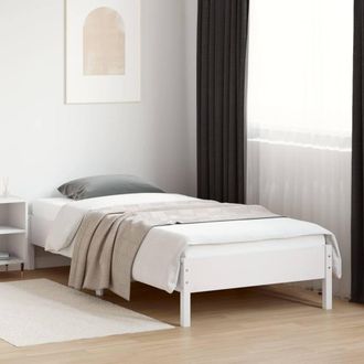 Berkfield Home Beautiful Bed Frame without Mattress White 100x200 cm Solid Wood Pine