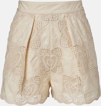 Zimmermann Wanderlust crochet cotton-blend shorts