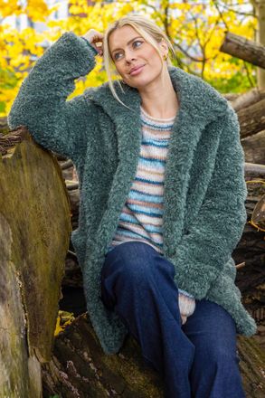 Roman Curly Soft Borg Coat