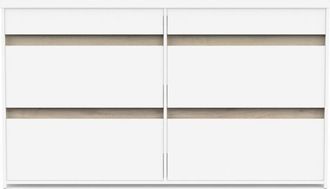 Habitat et Jardin Comoda de 6 cajones decoración roble kronberg y blanco mate - CLYDE