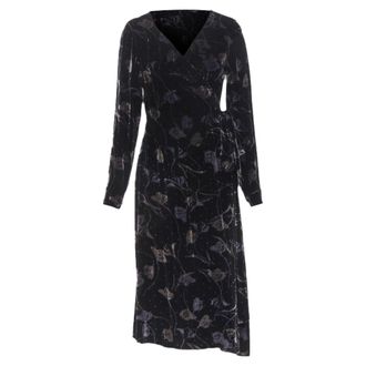 Diane Von F&uuml;rstenberg floral print velvet wrap dress robe