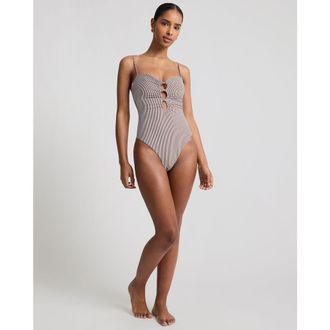 Onia Colette One-Piece in Brown/white at Nordstrom, Size X-Small