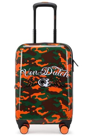 Von Dutch Orange Camo Expandable Hardside Spinner Carry-on Suitcase at Nordstrom, Size Small