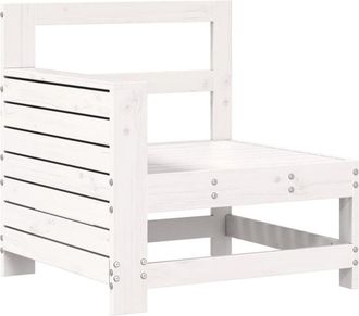 vidaXL Sof&aacute; De Jard&iacute;n Con Reposabrazos Madera Pino Blanco 69x62x70,5cm Vidaxl