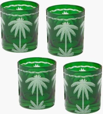 Mrs. Alice Emerald Palm Tree Glasses in Green at Nordstrom