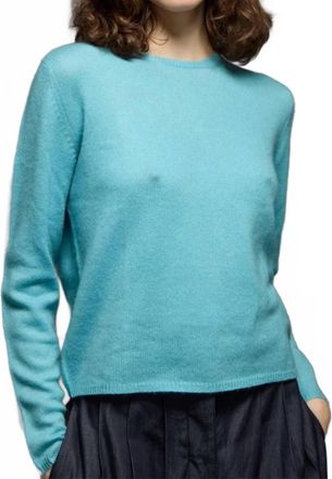 Love Binetti Claire Crewneck Sweater In Aqua