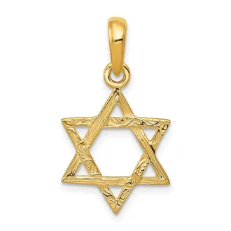 Diamond2Deal 14k Yellow Gold Star of David Pendant