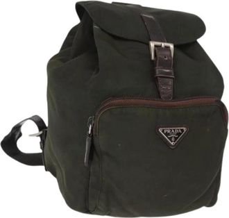 Prada Pre-owned Vintage Nylon Rugzak - unisex - Vintage Rugzakken - Groen - ONE Size - Nylon - Vintage