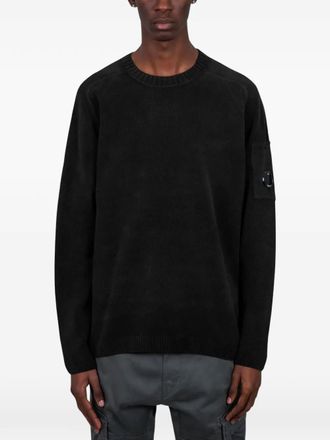 C.P. Company crew-neck logo-patch sweatshirt - men - Fabric - S - Black