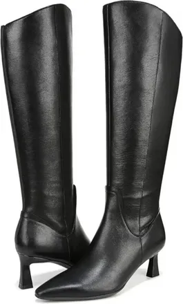 Naturalizer Womens Naturalizer Deesha Boots Black Leather Snip Toe Knee High HAWK2456