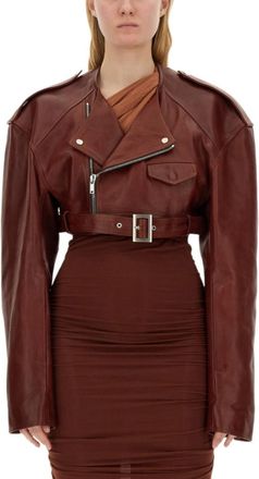 Rick Owens Brown Solid Notched Lapel Jacket