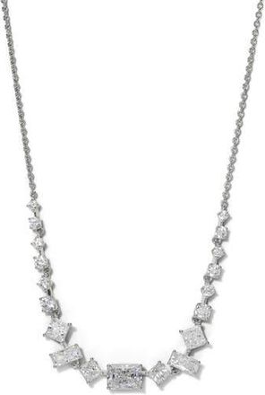 Nadri Cubic Zirconia Frontal Necklace in Rhodium at Nordstrom Rack