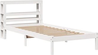vidaXL Vidaxl - Bed Frame without Mattress White 75x190 cm Small Single Solid Wood Pine