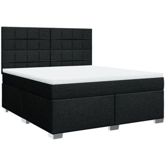 vidaXL Vidaxl - Cama Box Spring Con Colch&oacute;n Tela Negro 180x200 Cm