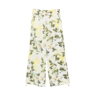 Liu Jo Wide Trousers, female, Multicolor, Size: XL Printed Satin Trousers