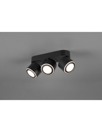Trio Plaf&oacute;n 3 Spot Led Doble Emisi&oacute;n L27 Cm Taurus Black Trio Lighting