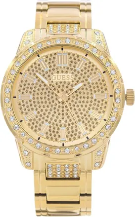 Guess Accessoires, Heren, Geel, ONE Size, Gouden Kristallen Horloge