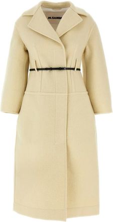 Jil Sander Belted Coats, female, White, XS, 02 Coat