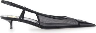 Saint Laurent Black Oxalis Slingback Pumps