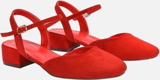XY London Womens XY London Womens/Ladies Hilary Strappy Low Heel Court Shoes - Red - Size: 6