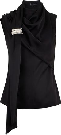 DAVID KOMA Top con spilla - Nero