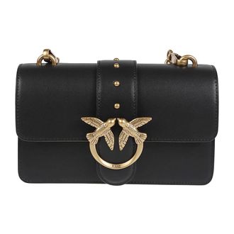Pinko Love One Mini Bag - Dames - Schoudertassen - Zwart - ONE Size - Katoen - Tassen