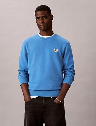 Calvin Klein Sudadera De Felpa De Algod&oacute;n Con Insignia
