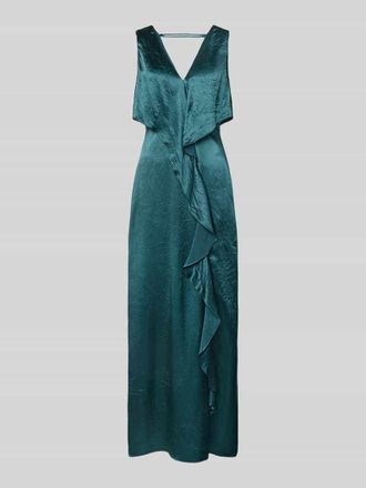 Comma Midikleid mit V-Ausschnitt in Petrol, Gr&ouml;&szlig;e 40