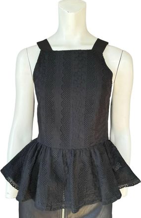endless rose Lace Sleeveless Peplum Top In Black
