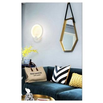 Trade Shop Trade Shop Traesio - Trade Shop - Applique Cerchio 10 Watt Parete Abat Jour Luce Fredda Calda Naturale 6551 E27