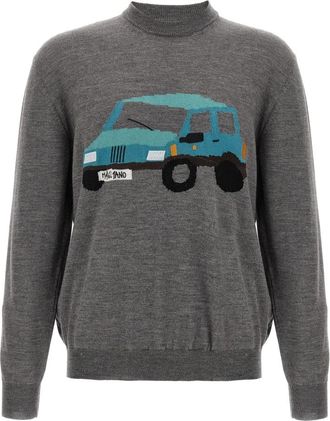 Magliano Pandino Knit Sweater - Heren - Coltruien - Grijs - L - Wol - Truien & Vesten