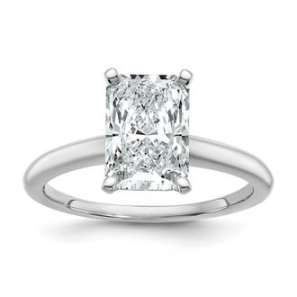 Diamond2Deal 14k White Gold 2 1/2 Ct Lab Grown Diamond Solitare Engagement Ring