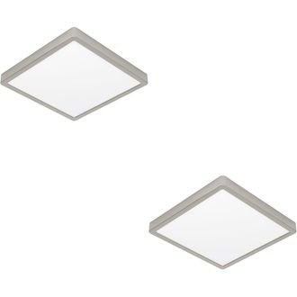 Loops 2 PACK Satin Nickel Square Ceiling Light - Stylish Indoor Lighting in Metallics