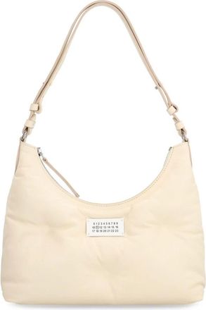 Maison Margiela Glam Slam Small Schoudertas - Dames - Schoudertassen - Beige - ONE Size - Leer - Tassen