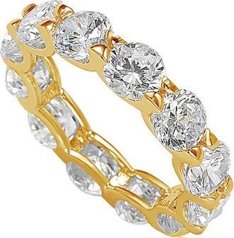 Suzy Levian CZ Round Cut Golden Silver Eternity Band Ring at Nordstrom Rack, Size 5.5