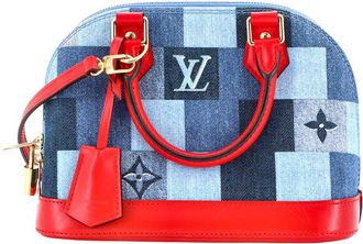 Louis Vuitton Blue Damier & Monogram Patchwork Denim Alma (Authentic Pre- Loved)