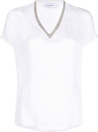 Fabiana Filippi V-neck blouse - women - Silk/Viscose - 40 - White