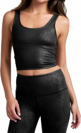 Beyond Yoga Powershine Viper Print Cropped Tank In Viper Black