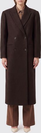 Twinset Cappotto lungo doppiopetto in misto lana con rever a lancia