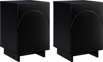 vidaXL Mesa De Noche 2 Pcs Negro 33,5 X 34,5 X 50 Cm Vidaxl