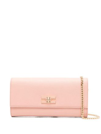 Elisabetta Franchi logo-plaque crossbody bag - women - Polyurethane/Polyester/Cotton/Wood Dust - One Size - Pink