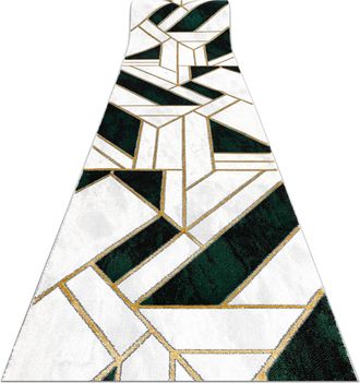 RugsX Rugsx - Alfombra De Pasillo Emerald Exclusivo 1015 Glamour, Elegante M&aacute;rmol, Geom&eacute;trico Botella Verde / Oro 120 Cm Green 120x1000 Cm