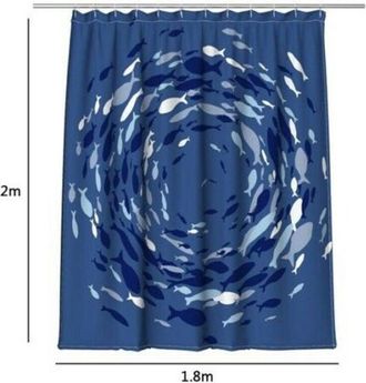 Trade Shop Trade Shop - Tenda Doccia Antimuffa Impermeabile 180 X 200 Cm Con Anelli Bagno Pesci