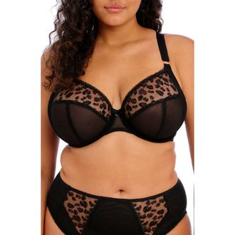 Elomi Namrah Underwire Plunge Bra in Jet at Nordstrom, Size 42Ff