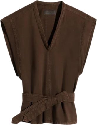 Christophe Lemaire Sleeveless Chasuble with Deep V-Neck and Structured Shoulders